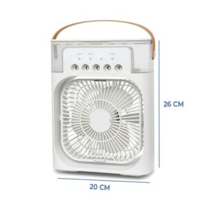Mini ventilador aire acondicionado usb con función de humidificador, luz y capacidad para 600ml